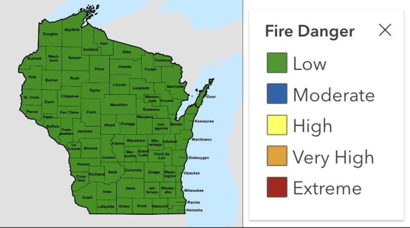 WISCONSIN SEES STATEWIDE FIRE DANGER LEVEL DROP FOLLOWING ACTIVE WILDFIRE WEEKEND